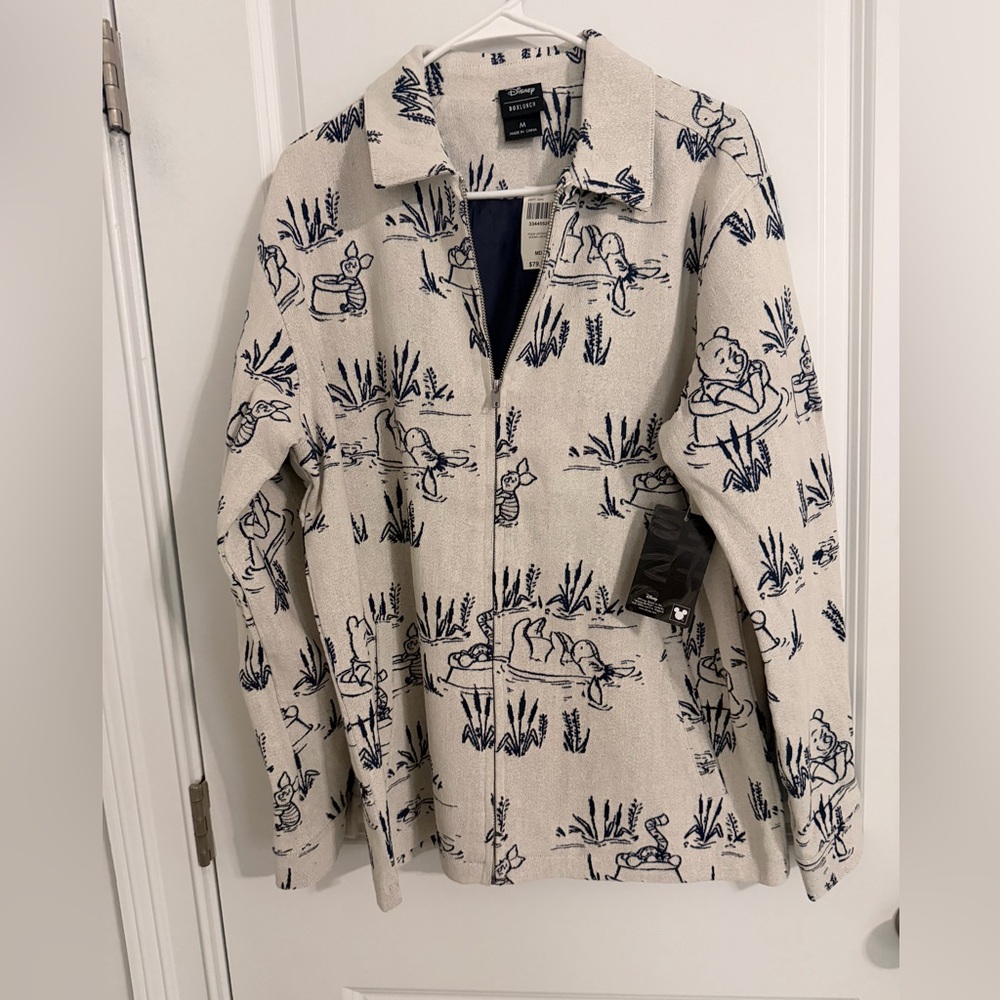 Boxed Lunch-Beige Jacket with Blue Winnie the Pooh Print-Mens Medium